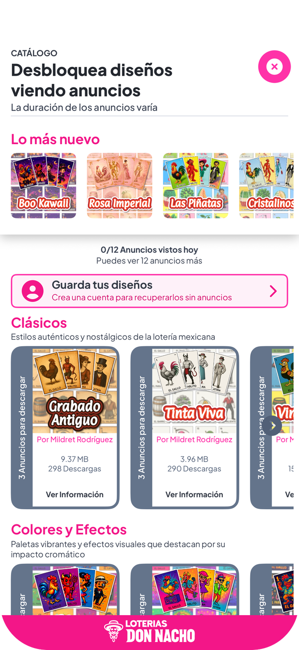 App Lotería Mexicana La Baraja