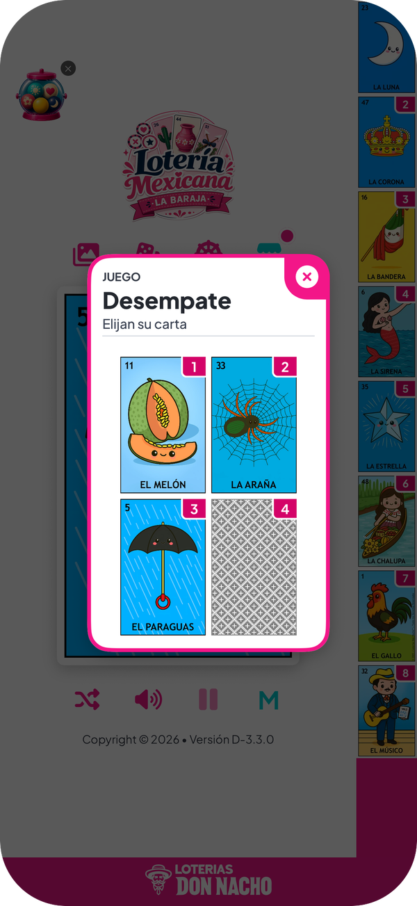 App Lotería Mexicana La Baraja