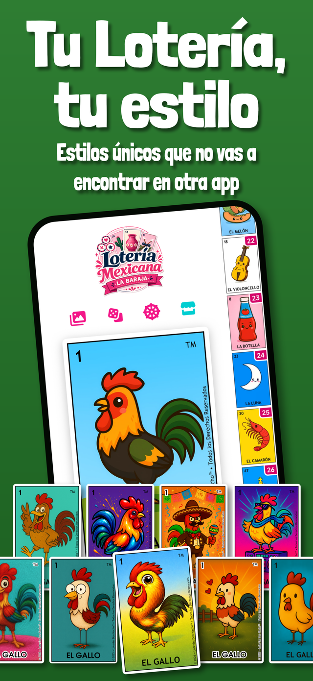 Estilos únicos de cartas de Lotería Mexicana