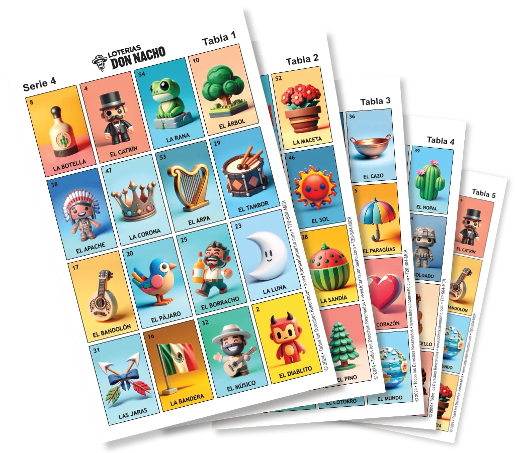 Series de Tablas Lotería Mexicana Don Nacho