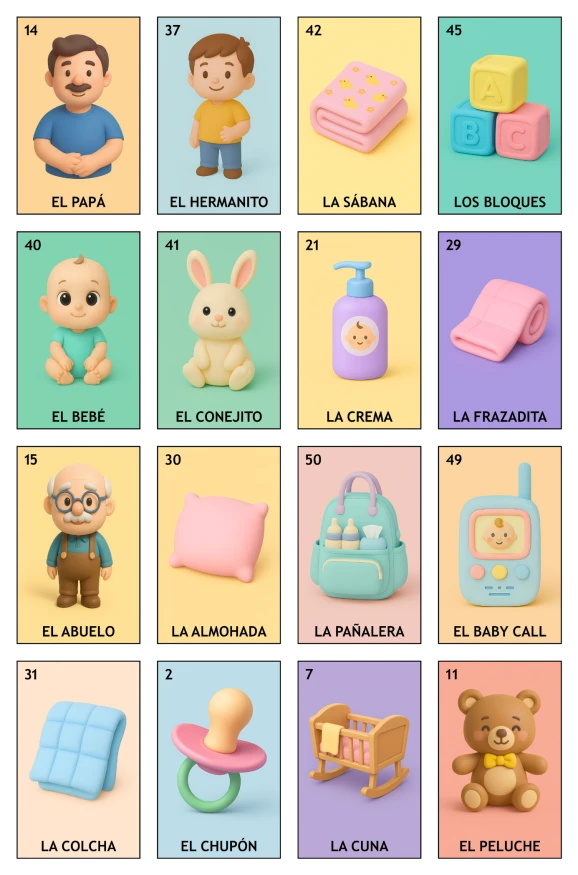 Baby Shower - Paquete Familiar, Colección 1 (20 Tablas)