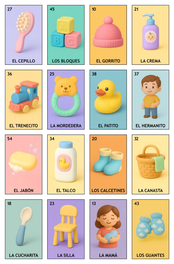 Baby Shower - Paquete Familiar, Colección 1 (20 Tablas)