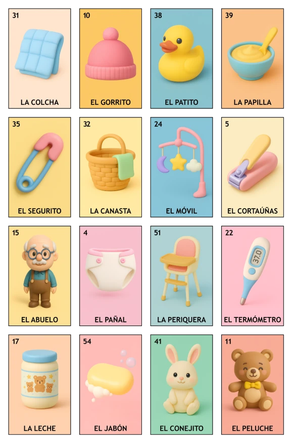 Baby Shower - Paquete Familiar, Colección 5 (20 Tablas)