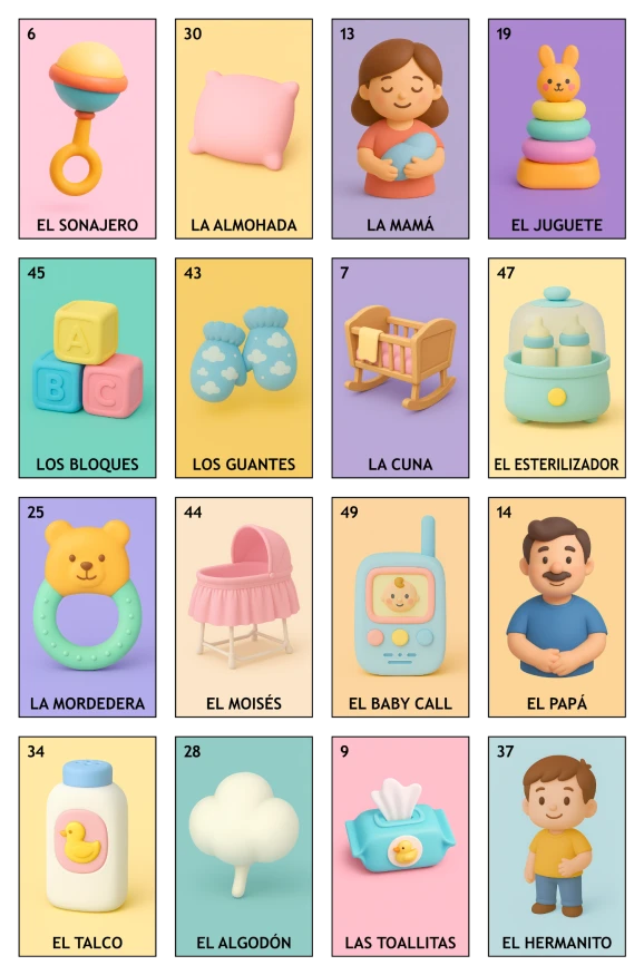 Baby Shower - Paquete Familiar, Colección 5 (20 Tablas)