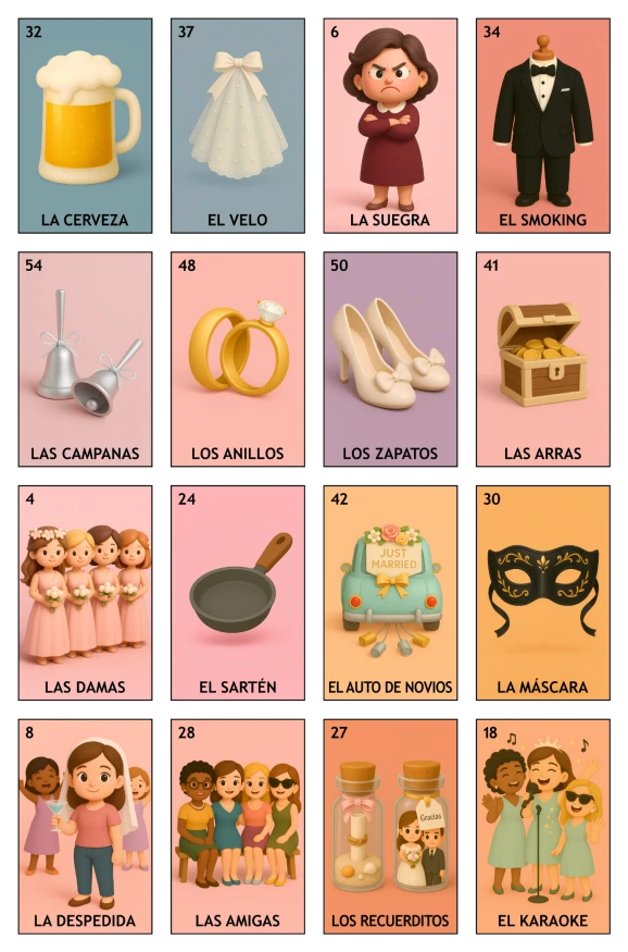 Despedida de Soltera - Paquete Familiar, Colección 2 (20 Tablas)