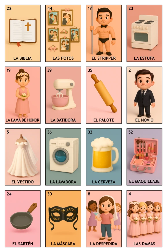 Despedida de Soltera - Paquete Familiar, Colección 3 (20 Tablas)