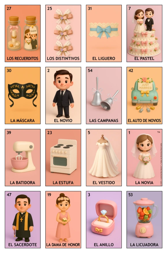 Despedida de Soltera - Paquete Familiar, Colección 5 (20 Tablas)