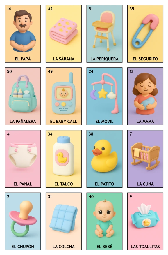 Baby Shower - Paquete Familiar, Colección 4 (20 Tablas)